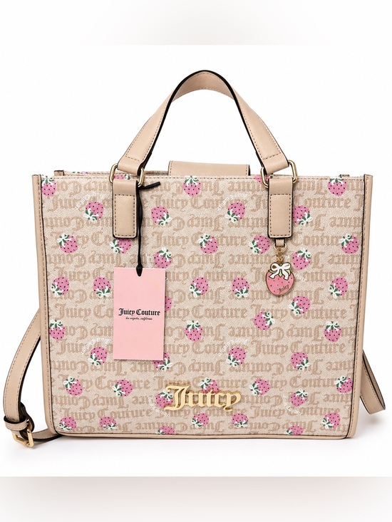 Juicy Couture Handbags - 🍓Juicy Couture Berry Sweet Strawberry Tote Bag Sandstone Pink NWT
